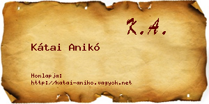 Kátai Anikó névjegykártya